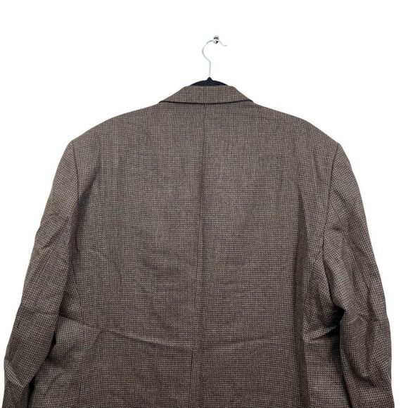 Pronto Uomo Mens Lambswool Blazer Sport‎ Coat 2 Button Ventless Brown Black 48L - Picture 6 of 6